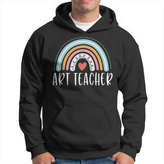 Art Teacher Cute Rainbow Heart Men Hoodie - Thegiftio UK