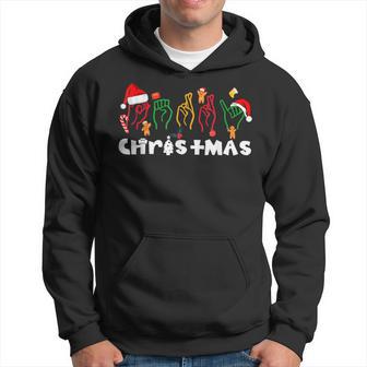 Asl Merry Xmas American Sign Language Christmas Holiday Men Hoodie - Thegiftio UK