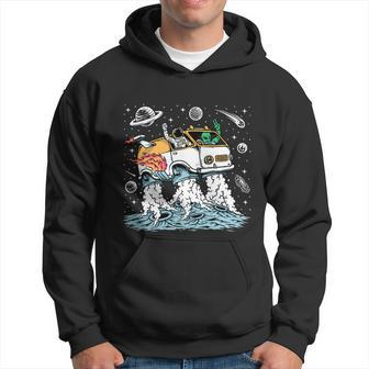 Astronaut And Alien Drive Space Car Hoodie - Monsterry UK