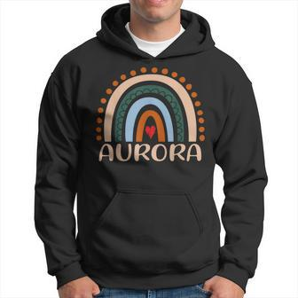 Aurora Name Personalized Funny Women Rainbow Aurora Men Hoodie Graphic Print Hooded Sweatshirt - Thegiftio UK