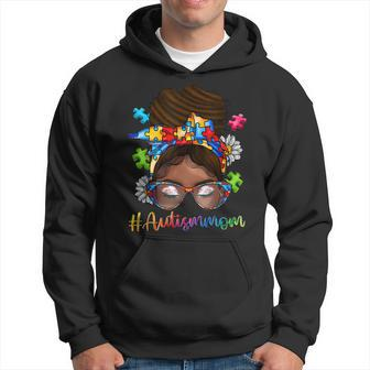 Autism Afro Mom Curly Hair American African Autism Awareness Hoodie | Mazezy