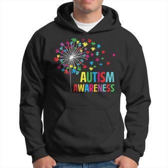 Autism Awareness Dandelion Puzzle Piece Dad Mom Autistic Hoodie