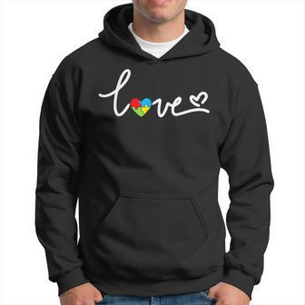Autism Awareness Day Love Puzzle Pieces Heart Hoodie - Seseable