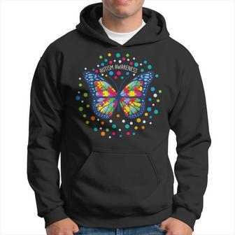 Autism Gifts Women Men Butterfly Support Autism Awareness Hoodie | Mazezy