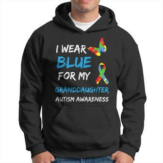 Autism I Wear Blue For My Granddaughter Grandpa Grandma Hoodie | Mazezy