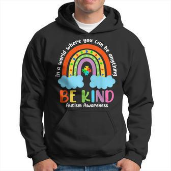 Autism Rainbow Be Kind Autism Awareness Month Kids Hoodie - Thegiftio UK