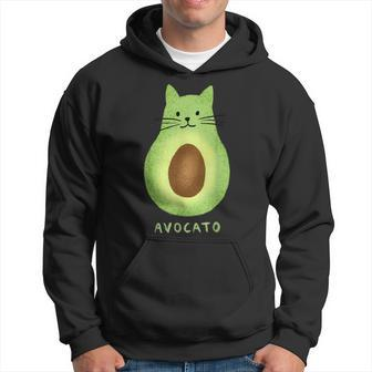 Avocato Funny Cute Cat Avocado Vegan And Cat Lover Kitten Hoodie - Seseable