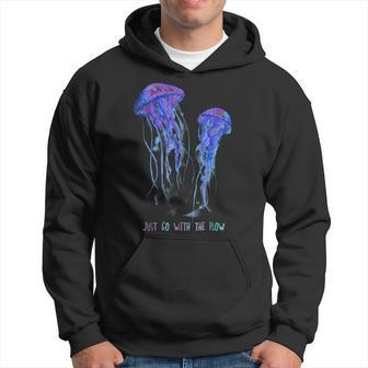 Awesome Cute Underwater Fish Sea Just Go With Flow Jellyfish Hoodie - Seseable