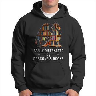 Awesome Dragons Easily Distracted By Dragons And Books Hoodie | Mazezy