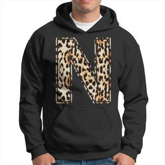 Awesome Letter N Initial Name Leopard Cheetah Print Men Hoodie Graphic Print Hooded Sweatshirt - Thegiftio UK