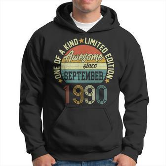 Awesome Since September 1990 32 Yrs Old 32Nd Birthday Retro Men Hoodie - Thegiftio UK