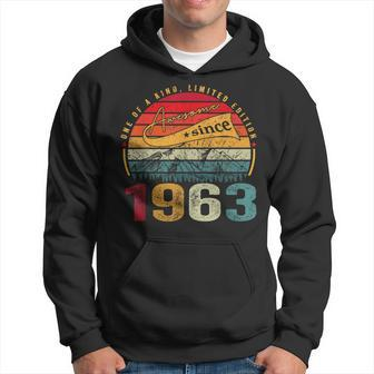Awesome Since 1963 60 Years Old 60Th Birthday Gift Men Hoodie Graphic Print Hooded Sweatshirt - Seseable