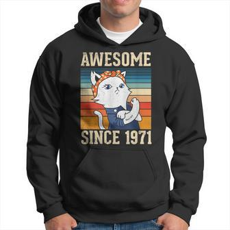 Awesome Since 1971 Vintage Women Birthday Gift 52 Years Old Hoodie - Seseable