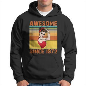 Awesome Since 1972 50Th Birthday Messy Bun Hoodie - Monsterry UK