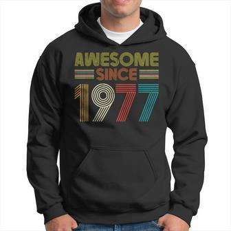 Awesome Since 1977 46Th Birthday Retro Vintage Decor Party Hoodie - Seseable