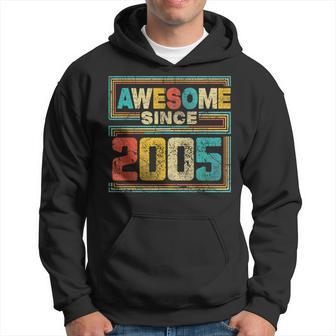 Awesome Since 2005 Vintage 2005 18Th Birthday 18 Years Old Hoodie - Thegiftio UK