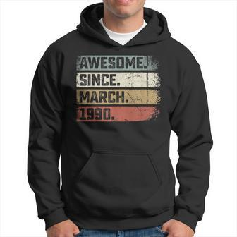 Awesome Since March 1990 33 Years Old Gifts 33Rd Birthday Hoodie | Mazezy