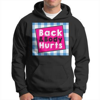 Back Body Hurts Humorous Quote Workout Top Gym Men Hoodie Graphic Print Hooded Sweatshirt - Thegiftio UK
