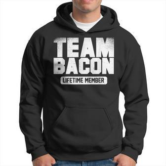Bacon Lover Quote - Vintage Bacon Lifetime Team Member Men Hoodie Graphic Print Hooded Sweatshirt - Seseable