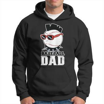 Baseball Dad Daddy Father Baseballer Papa Fathers Day Hoodie - Thegiftio UK