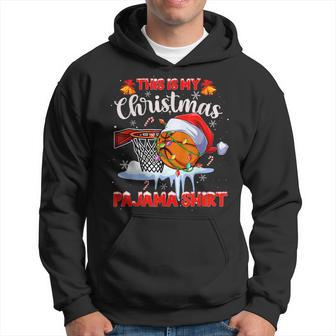 Basketball Funny Sport This Is My Christmas Pajama Men Hoodie Graphic Print Hooded Sweatshirt - Thegiftio UK