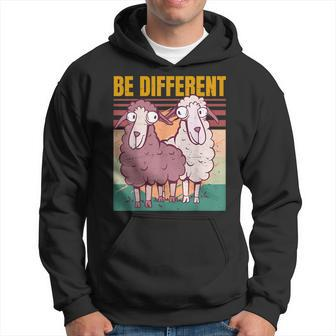 Be Different - Black Sheep - Animal Lovers - Sweet Retro Men Hoodie Graphic Print Hooded Sweatshirt - Seseable