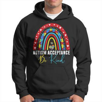 Be Kind Acceptance Rainbow Autism Awareness Month Men Women Hoodie | Mazezy