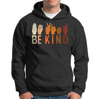 Be Kind Asl Kindness Hand Sign Language Black History Month Hoodie - Seseable