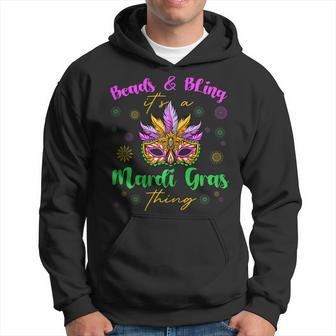 Beads & Bling Its A Mardi Gras Thing Feather Mask Outfit Men Hoodie - Thegiftio UK