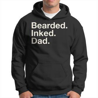 Bearded Inked Dad Fathers Day Tattoo Lover Love Tattooed Hoodie - Seseable
