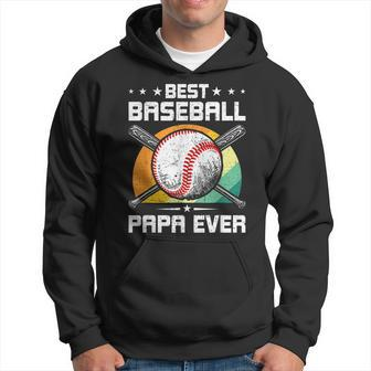 Best Baseball Papa Ever Baseball Lover Dad Gift Hoodie - Seseable