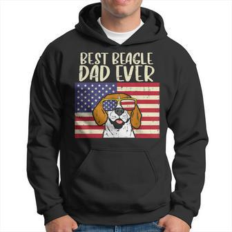 Best Beagle Dad Ever Flag Patriotic Dog Lover Owner Men Gift Gift For Mens Hoodie | Mazezy