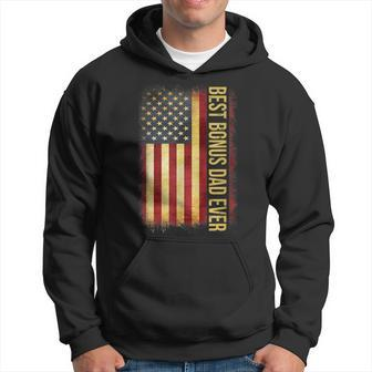 Best Bonus Dad Ever American Flag Fathers Day Gift Hoodie | Mazezy
