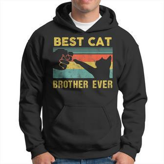 Best Cat Brother Ever Vintage Cats Happy Fathers Day Hoodie - Thegiftio UK