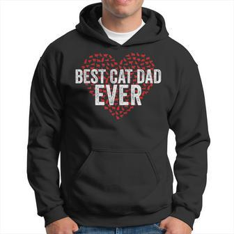 Best Cat Dad Ever Cat Heart Love Cats Fathers Day Gift Hoodie - Seseable