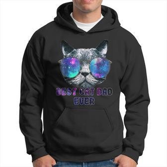 Best Cat Dad Ever Cat Space Glasses Hoodie | Mazezy