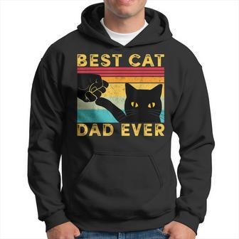 Best Cat Dad Ever Funny Cat Daddy Fist Bump Fathers Day  Men Hoodie Graphic Print Hooded Sweatshirt