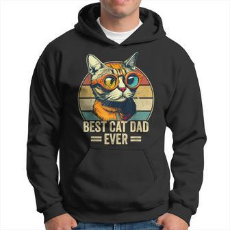 Best Cat Dad Ever Vintage Funny Cat Dad Fathers Day Hoodie - Seseable