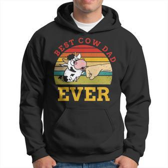 Best Cow Dad Ever Funny Cow Farmer Design Hoodie - Seseable