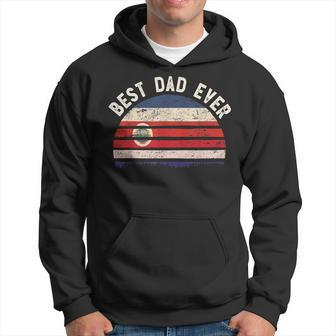 Best Dad Ever Costa Rica Vintage Flag Retro Sunset Gift For Mens Hoodie | Mazezy