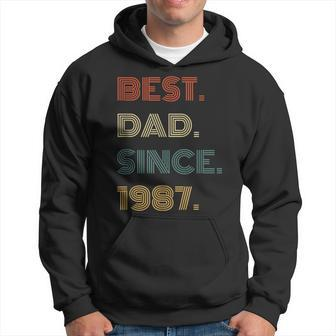 Best Dad Since 1987 Clothes Gift For Him Men Retro Vintage Gift For Mens Hoodie | Mazezy