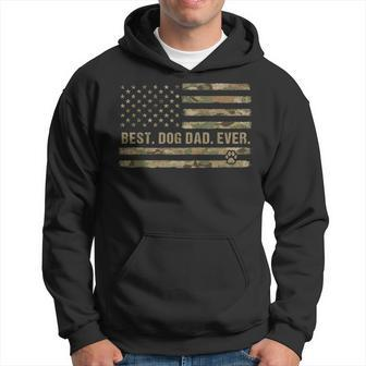 Best Dog Dad Ever American Flag Fathers Day Camouflage Gift For Mens Hoodie - Seseable