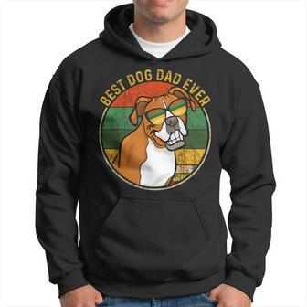 Best Dog Dad Ever Retro Vintage Boxer Dog Lover Gift Gift For Mens Hoodie | Mazezy CA