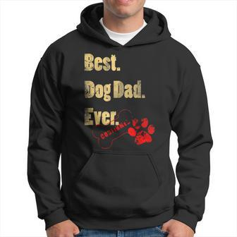Best Dog Dad Ever With A Paw Doggie Stamp Gift For Mens Hoodie | Mazezy