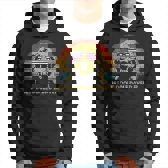 Best Doodle Dad Ever Usa Flag Retro Goldendoodle Lover Gift Gift For Mens Hoodie | Mazezy