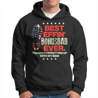 Best Effin Bonusdad Ever Us Flag Boot Step Dad Fathers Day Gift For Mens Hoodie | Mazezy UK