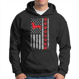Best Firefighter Dachshund Mom Dad Ever Us Flag Dog Paws Hoodie - Seseable