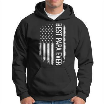 Best Papa Ever Us American Vintage Flag For Grandpa Gift For Mens Hoodie | Mazezy