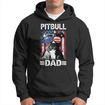 Best Pitbull Dad Ever American Flag 4Th Of July Gift For Mens Hoodie - Seseable