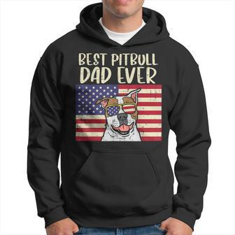 Best Pitbull Dad Ever Us Flag Pitties Dog Patriotic Men Gift Gift For Mens Hoodie | Mazezy